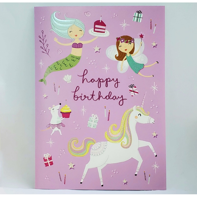 Fantastical Unicorns & Fairies Birthday Card