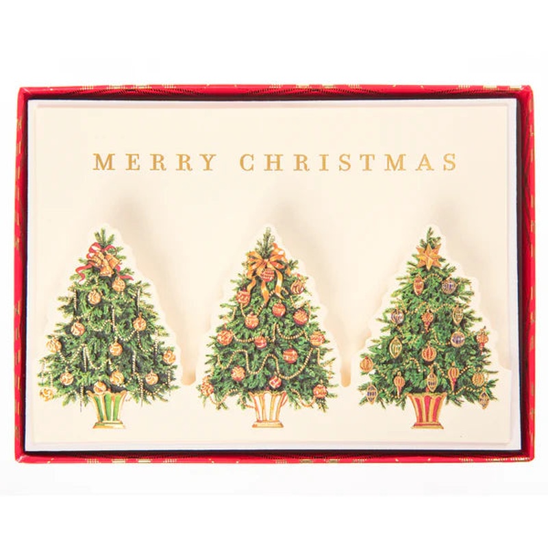 Christmas Tree Trio Large Signature Holiday Boxed Card Pack Of 15