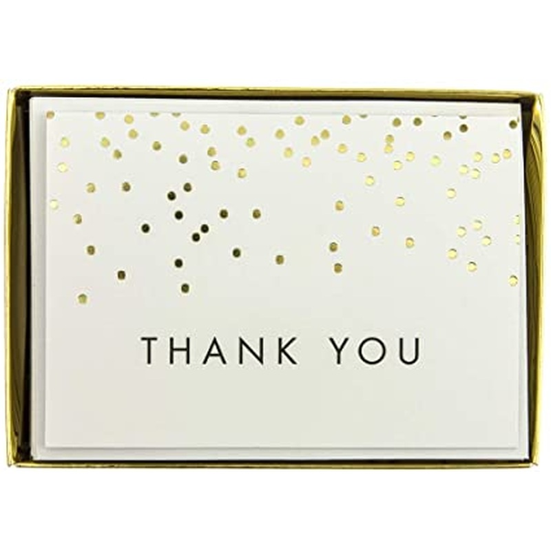 Gold Dots Thank You Boxed Cards