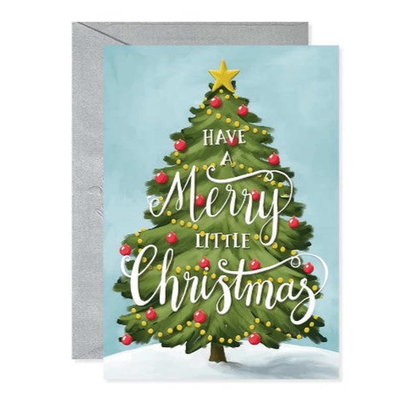 Merry Green Tree Greeting Card