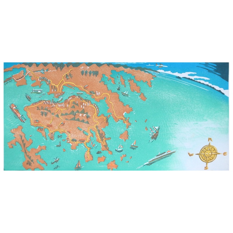 Map of Hong Kong Greeting Card