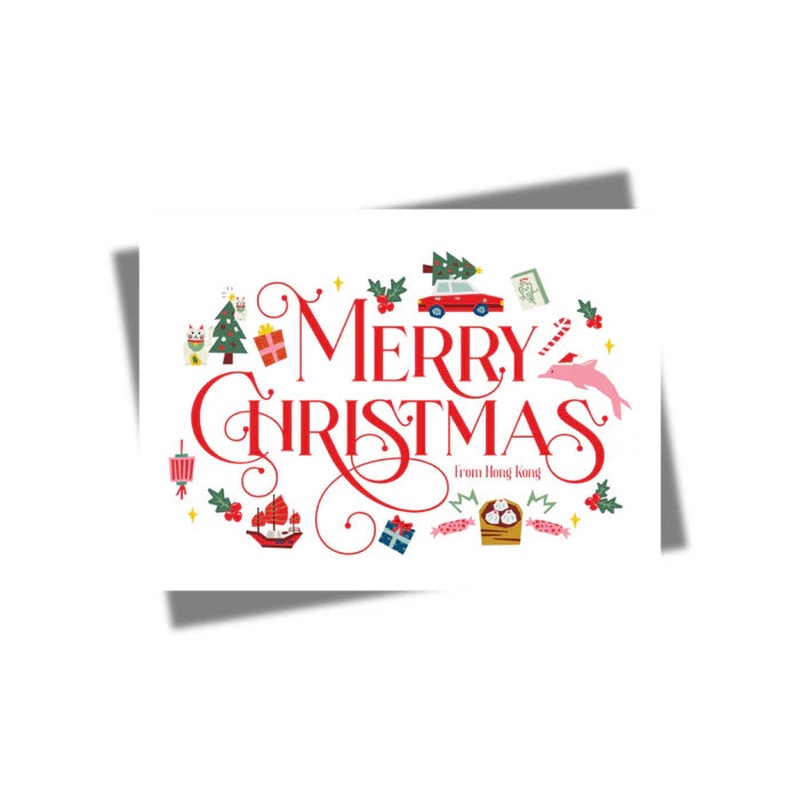 Festive Medley Luxe Foiled Christmas Postcard