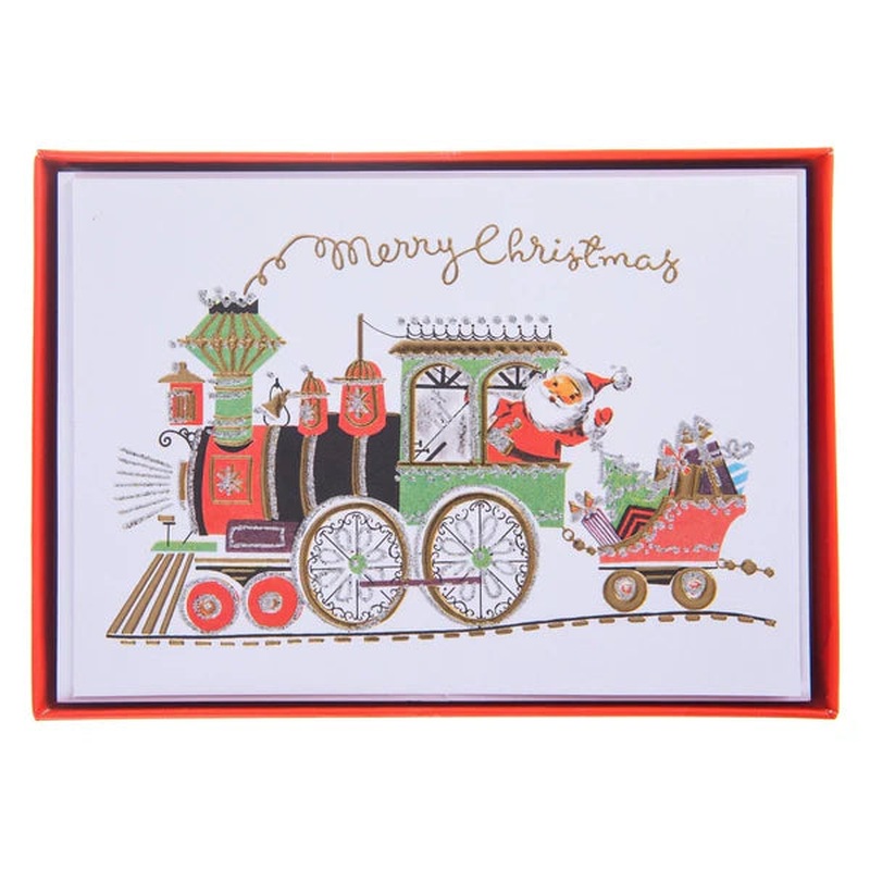 Christmas Santa Train Classic Boxed Card Pack Of 15