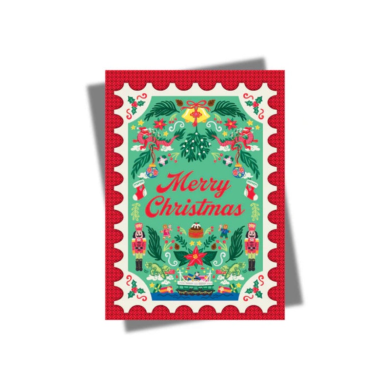 Charity Christmas Card Red Stamp
