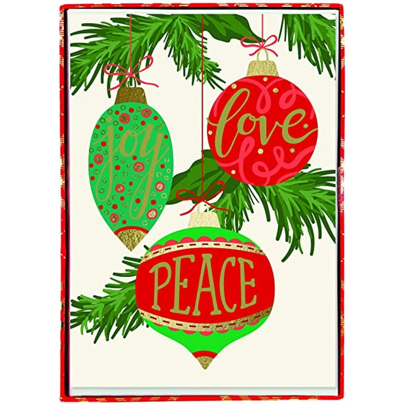 Christmas Card Pack Joy Love Peace 15Ct