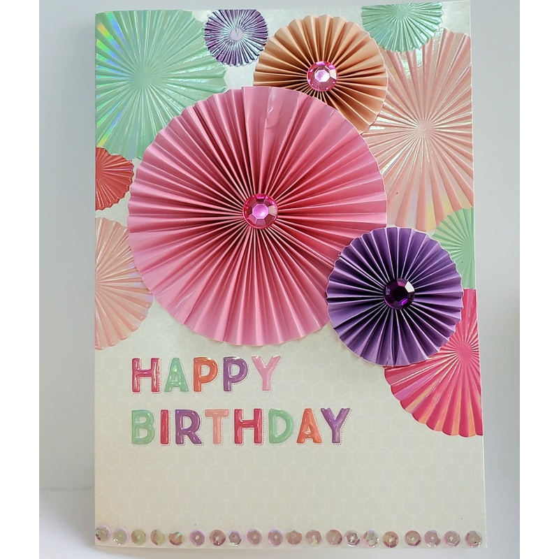 Colourful Fans Birthday Card