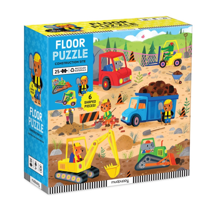 Construction Site 25 Piece Floor Puzzle with Shaped Pieces