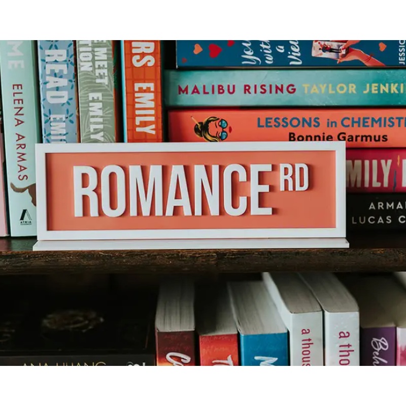 Romance Rd Acrylic Shelf Sign w/ Stand