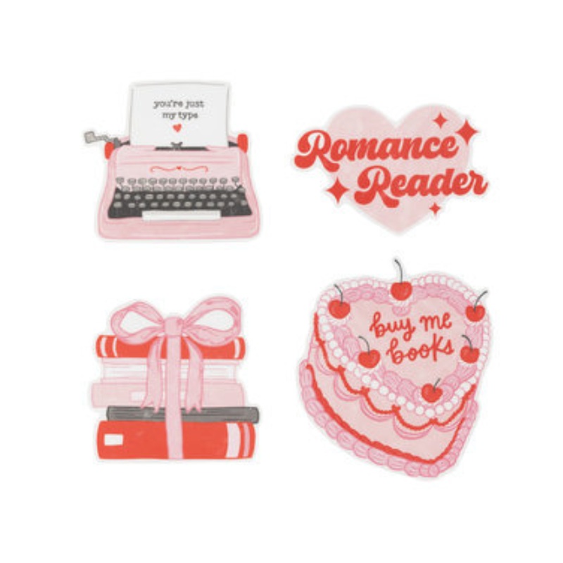 Romance Reader Stickers - Set of 4