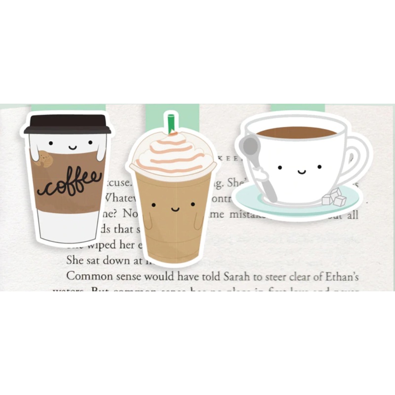 Mini Magnetic Bookmark: Coffee 3-pack