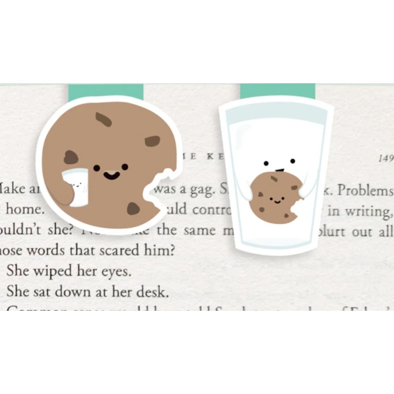 Mini Magnetic Bookmark - Milk & Cookie (2-pack)