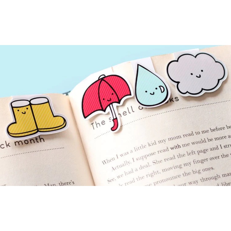 Mini Magnetic Bookmarks - Rainy Days (4-pack)