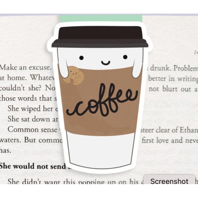 Jumbo Magnetic Bookmark - Coffee Cup