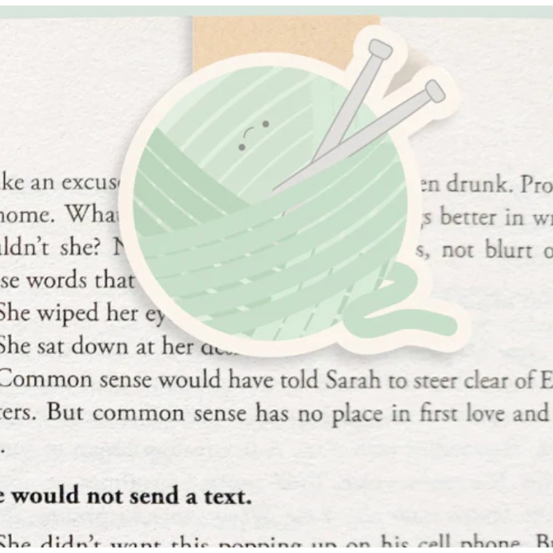 Jumbo Magnetic Bookmark - Knit Ball