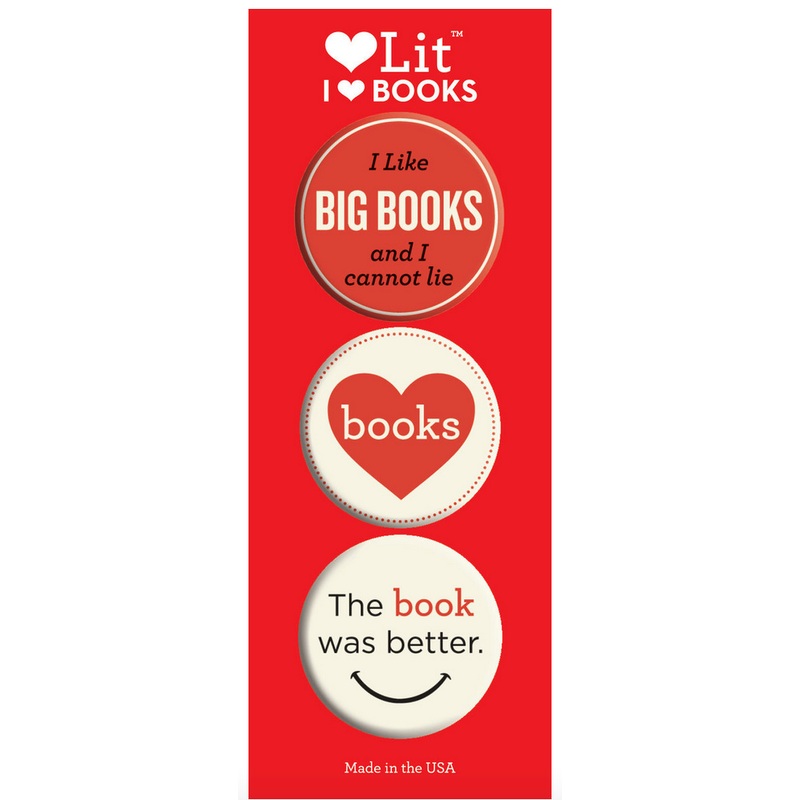 I Heart Books 3-Button Assortment