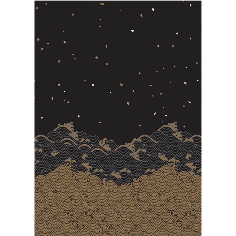 Golden Waves Dotted Hardcover Journal