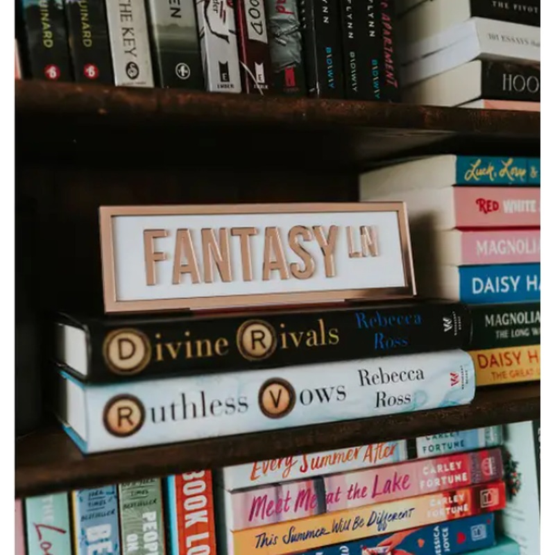 Fantasy Ln Acrylic Shelf Sign w/ Stand