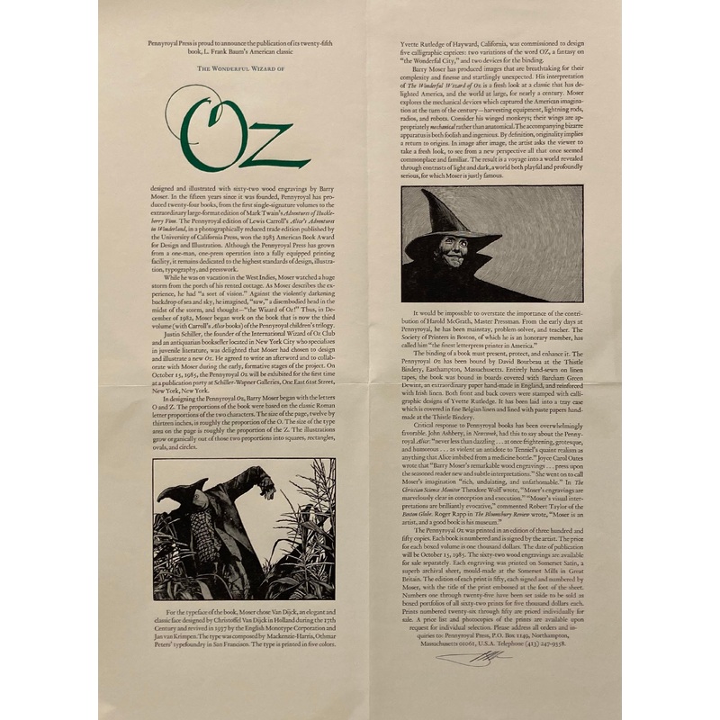 Prospectus for The Wonderful Wizard of Oz