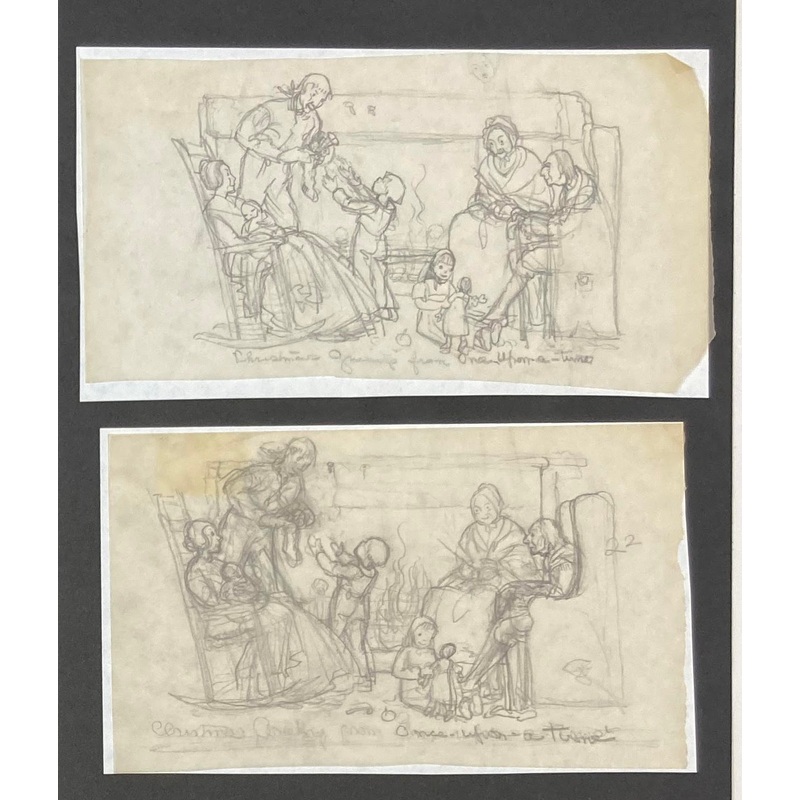 "Christmas Gathering" Pencil Studies