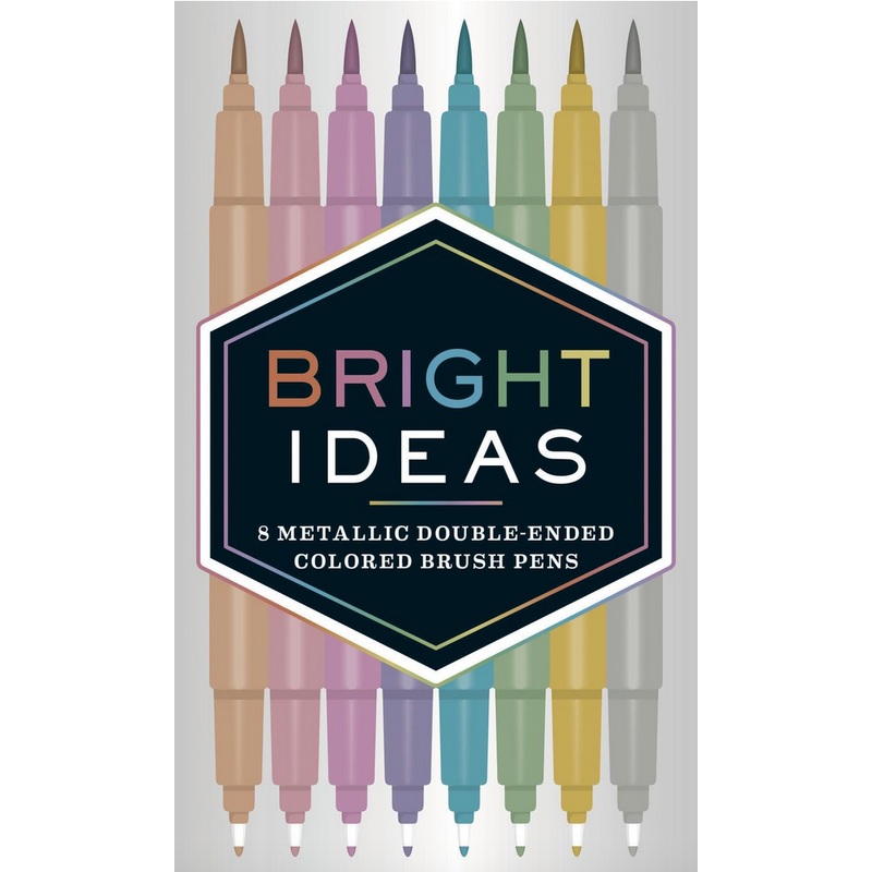 Bright Ideas 8 Metallic Double Ended Coloured Brush Pens