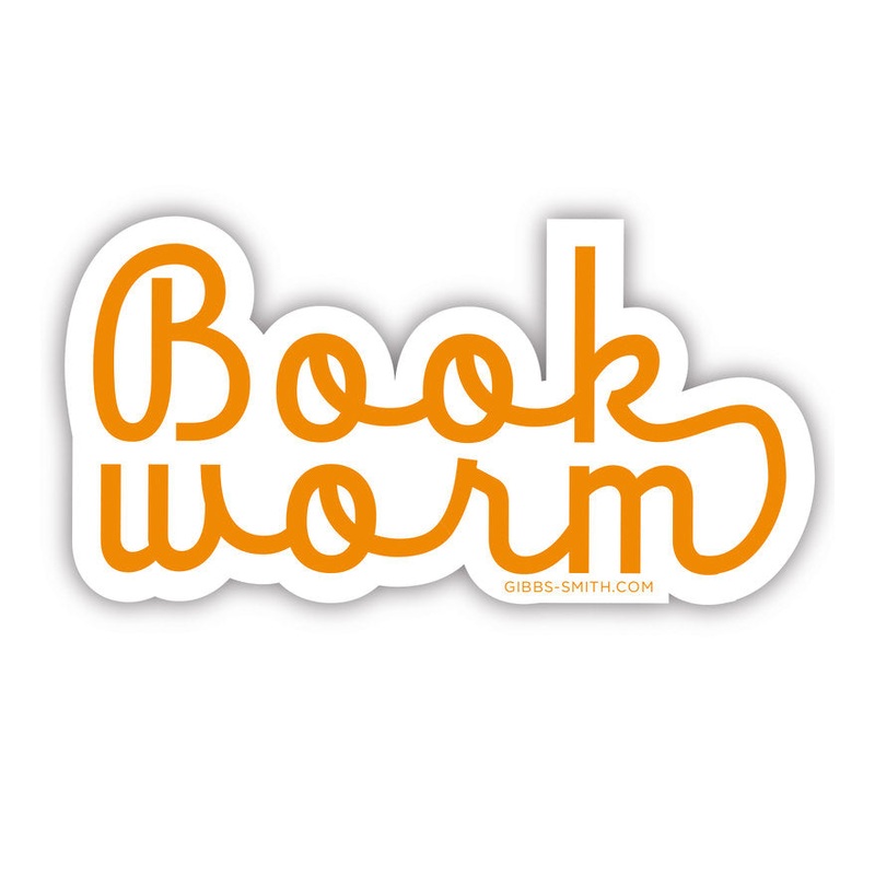 Book Worm (gold) Sticker