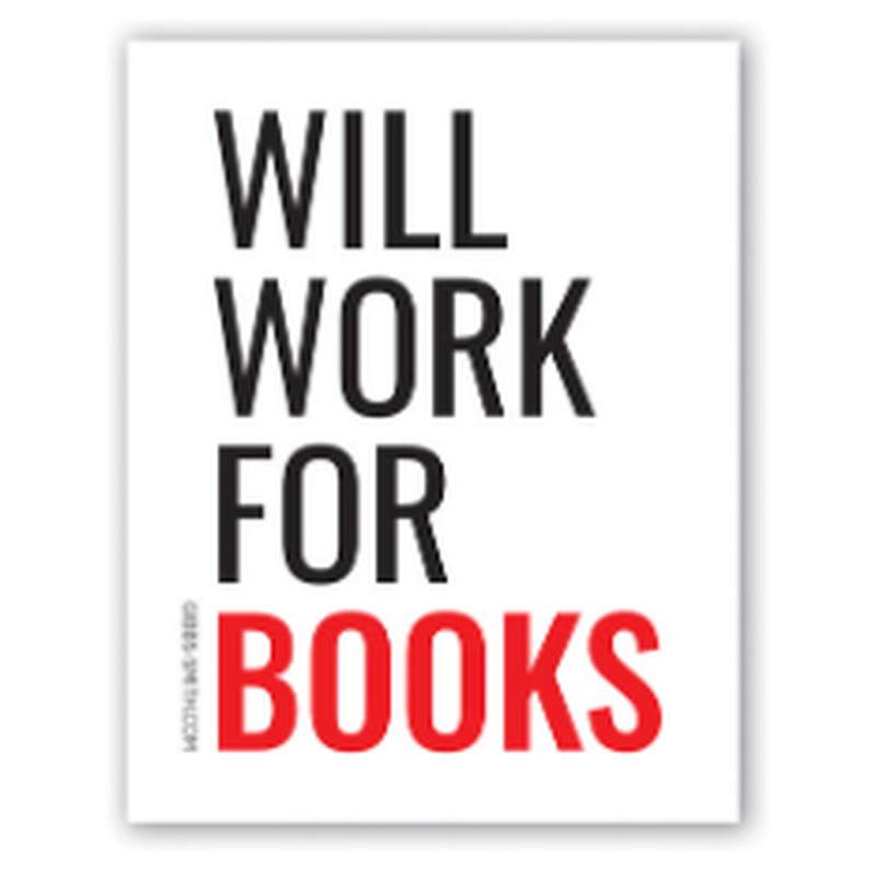 Will Work For Books Sticker